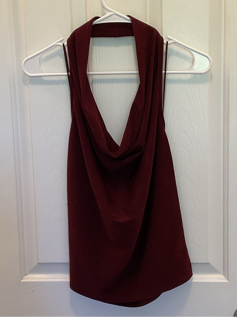 Express Shine Draped Cowl Halter Neck Tank